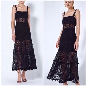 Alexis Lucila Lace Midi Dress Black